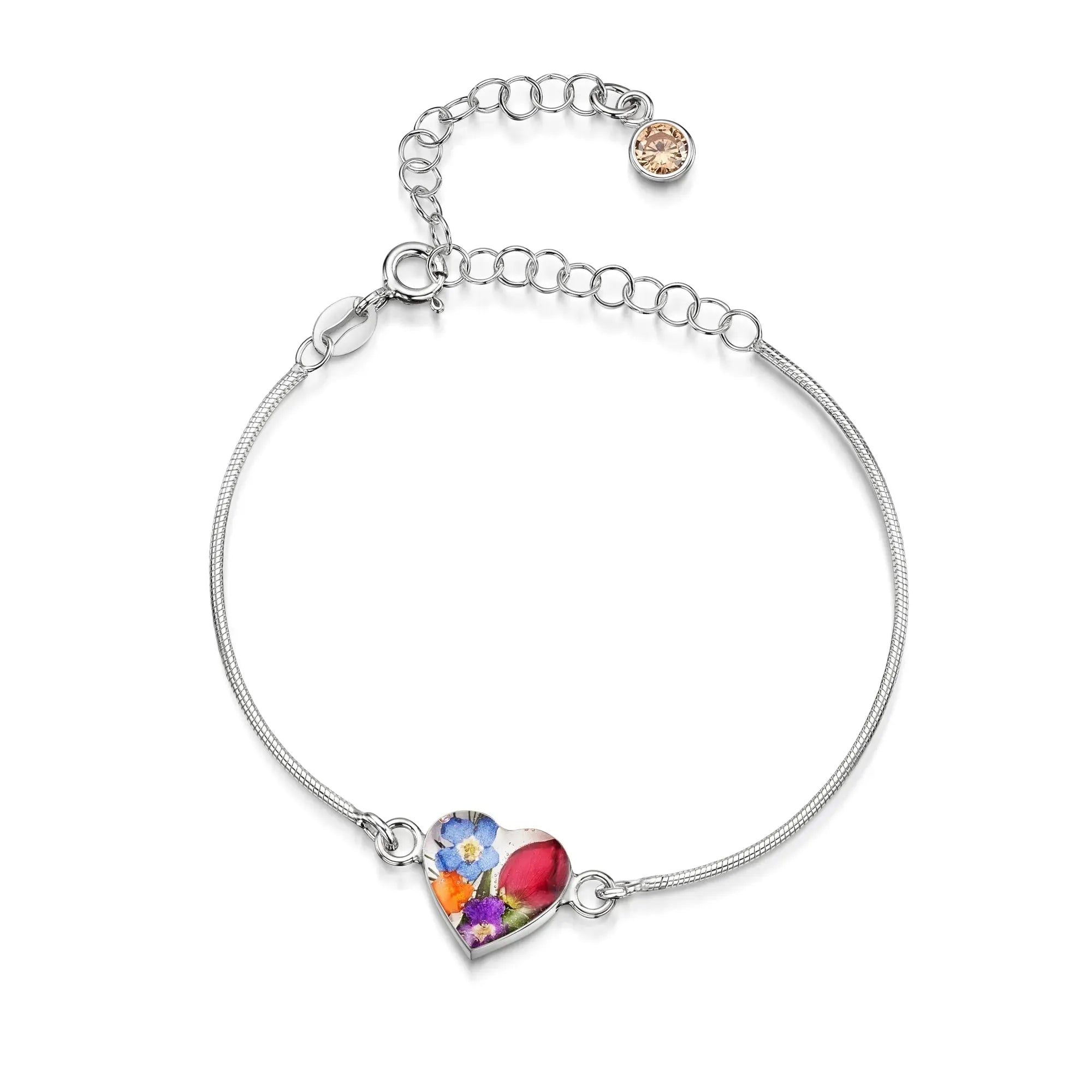 Personalisierte Blumenarmbänder aus Sterlingsilber mit Geburtssteinen | Shrieking Violet®