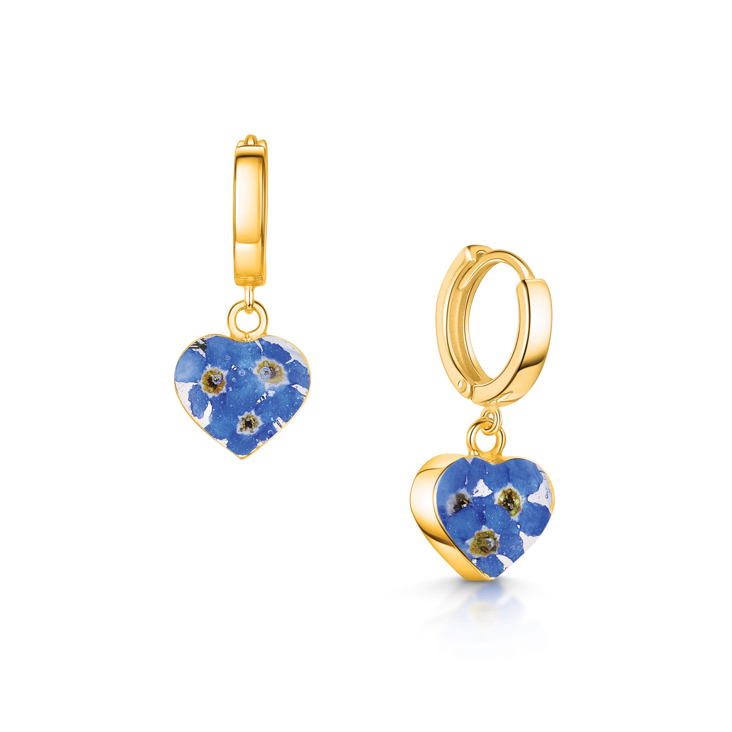 Forget-Me-Not Huggie Earrings - Heart