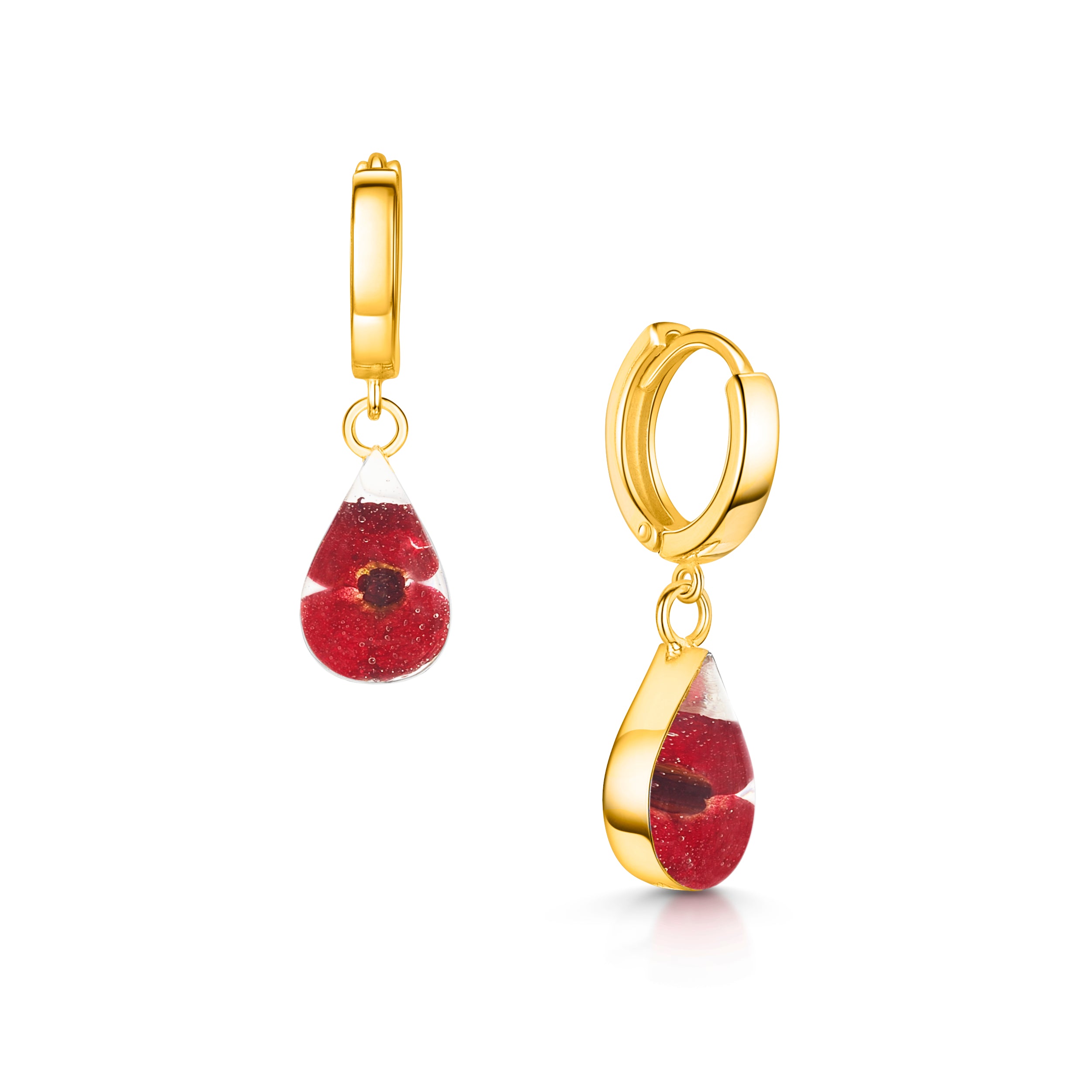 Ohrringe „Poppy Silver Teardrop Huggie“