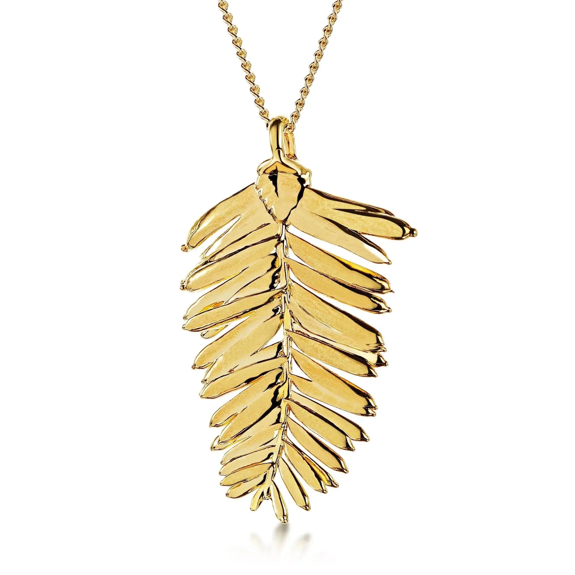 Echte Redwood Leaf vergulde hanger ketting