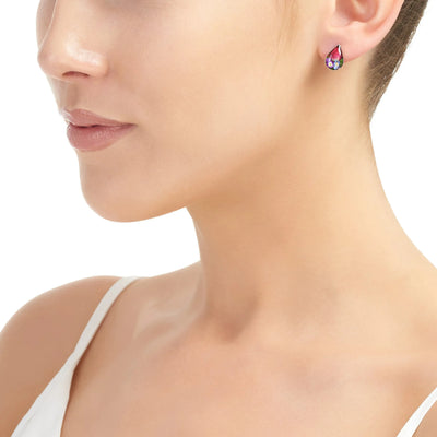 Ohrstecker in Tropfenform aus Sterlingsilber mit echten Blumen