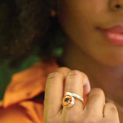 Sunflower Round Ring - Adjustable