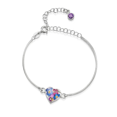 Personalisierte Blumenarmbänder aus Sterlingsilber mit Geburtssteinen | Shrieking Violet®