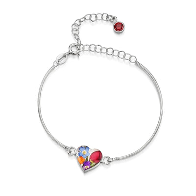 Personalisierte Blumenarmbänder aus Sterlingsilber mit Geburtssteinen | Shrieking Violet®