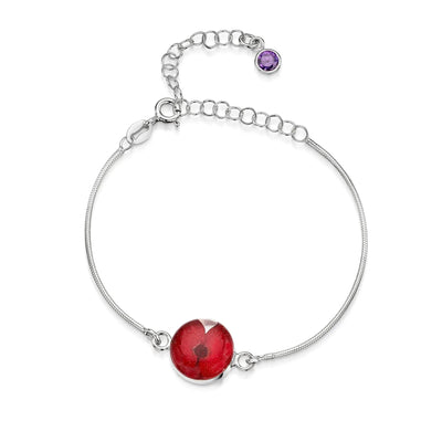 Personalisierte Blumenarmbänder aus Sterlingsilber mit Geburtssteinen | Shrieking Violet®