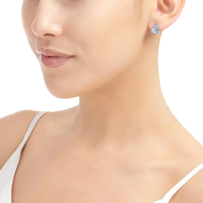 Stud earrings with real Forget-me-nots by Shrieking Violet® Sterling silver teardrop stud earrings handmade with real flowers. Gift for mum or nan